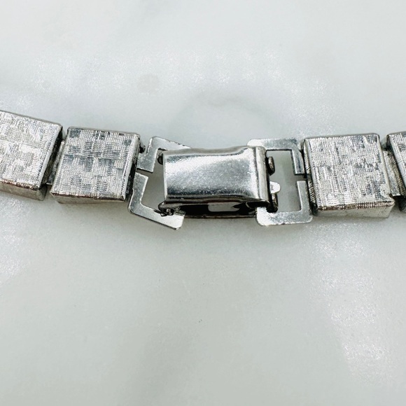 Vintage Necklace with Chain Tassel Y Texture Link Estate Jewelry Statement 1960s - Picture 9 of 14